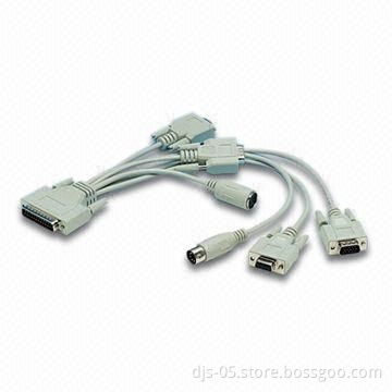 DB25 M to HDB15 M/HDB15 F/DB9 M/DB9 F/DIN5 M/DIN5 F Multimedia Cable with High Performance